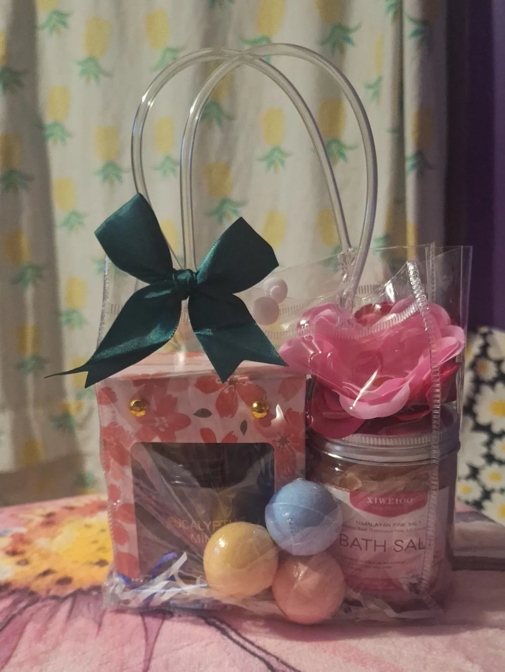 Pink Bath Salt & Multi-Color Bath Bomb Gift Set - Women Bath & Body